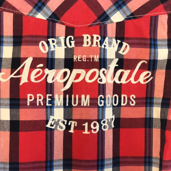 Aéropostale unisex cotton plaid shirt - Picture 6 of 6